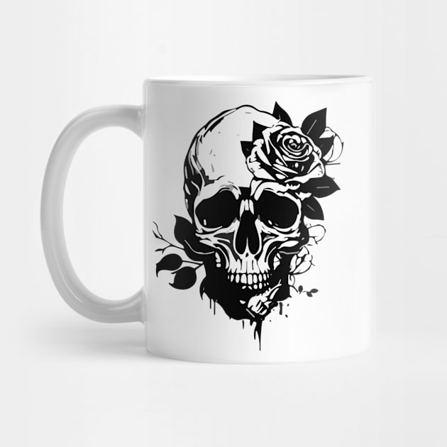 Skull and Rose by PGasbarroneArt